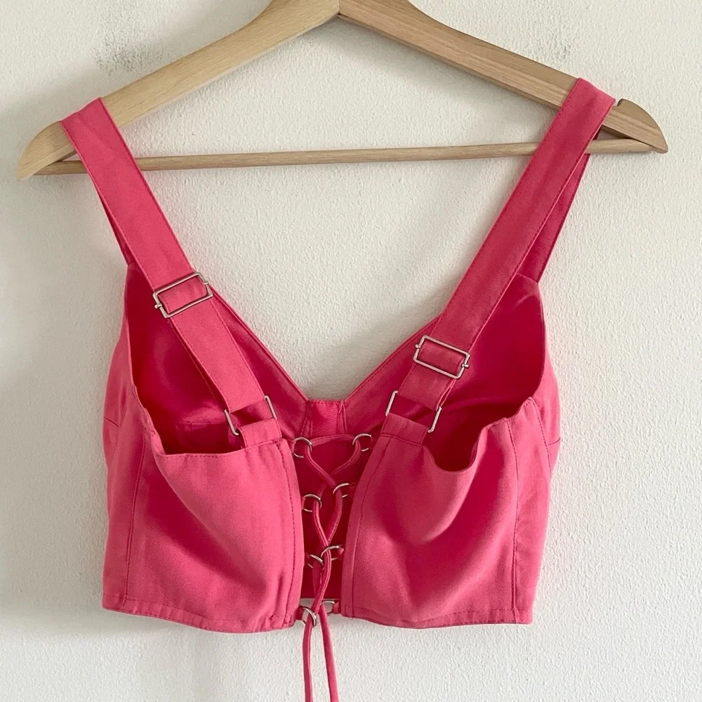 Sabina Musayev Isla Top Lucille Skirt Set Medium Midi Two Piece Hibiscus Pink - Picture 5 of 14